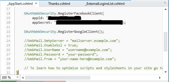 Facebook AppID and AppSecret